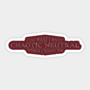 CHAOTIC NEUTRAL Alignment Sticker